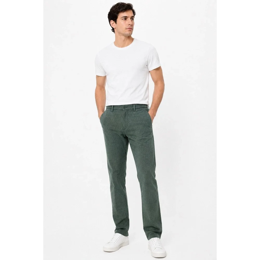 J.Crew Stretch Chinos Mens 31x32 Green Heathered Brushed Cotton Twill Pants